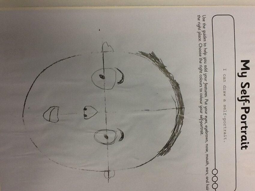 Image of Year 1- Exploring pencil self-portraits in art