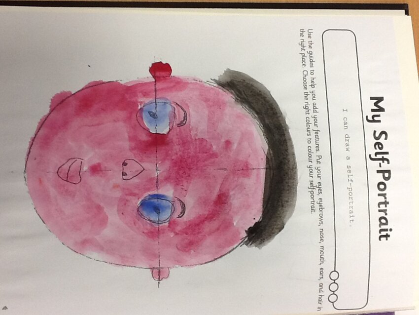 Image of Year 1- self-portraits in colour. 
