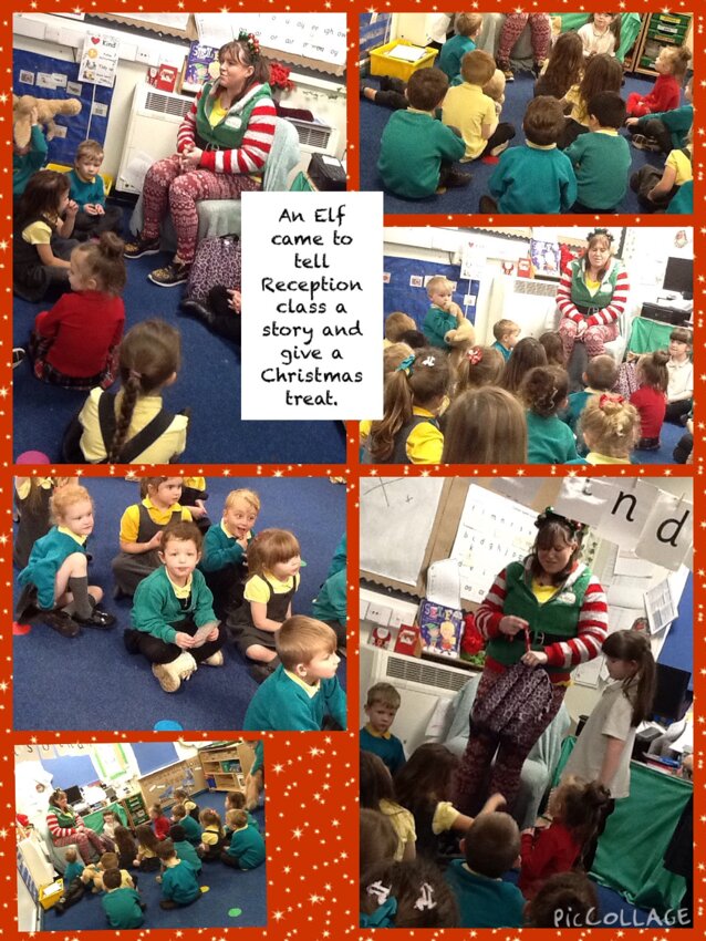 Image of Sam the Elf came to visit Reception class